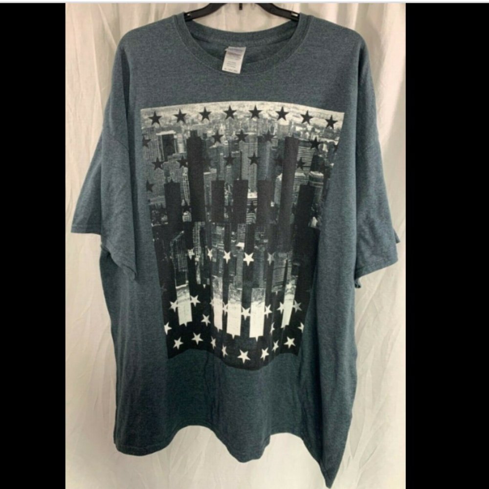 Grey Stars In The City Graphic Tee 4XL XXXXL
